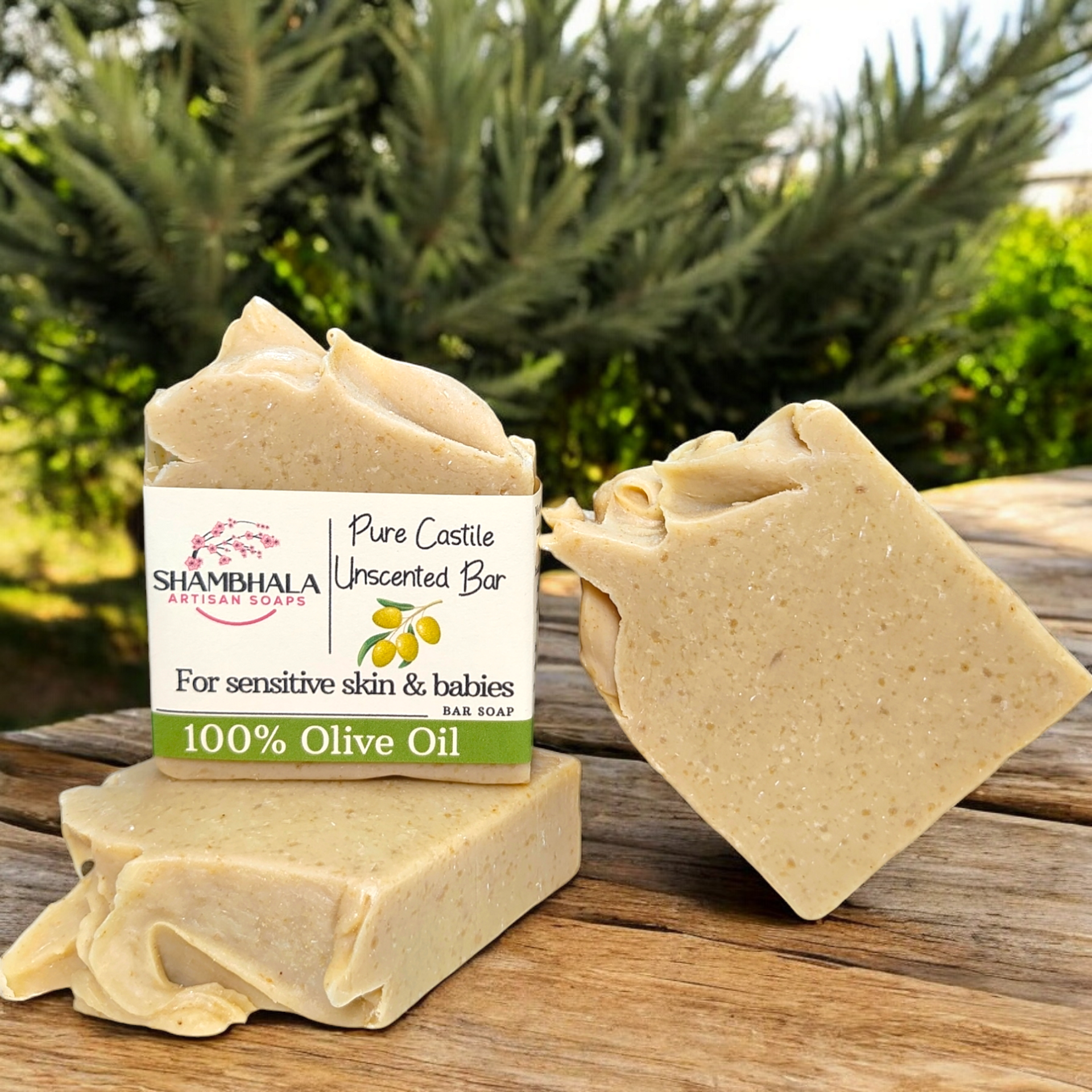 PURE UNSCENTED CASTILE BAR (without coconut oil).